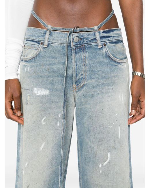 Acne Blue High-waisted Wide-leg Jeans