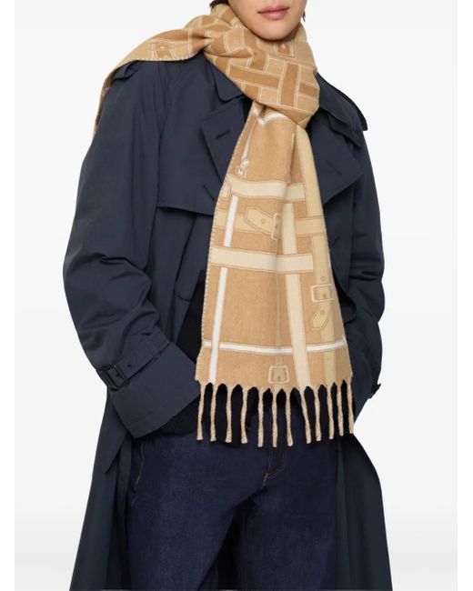Sciarpa Belt Check di Burberry in Blue