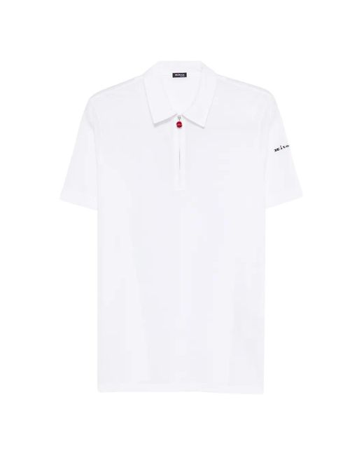 Kiton メンズ ホワイト ジップ ポロシャツ 【公式通販】