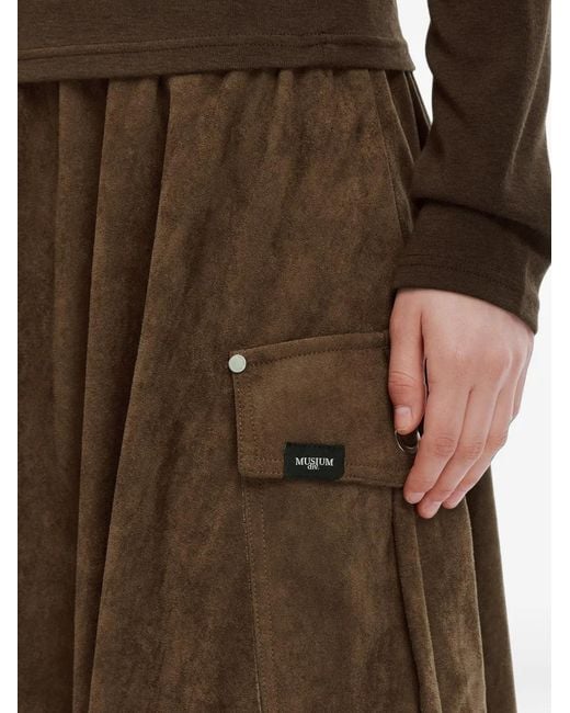 Musium Div. Brown Cargo Bubble Midi Skirt