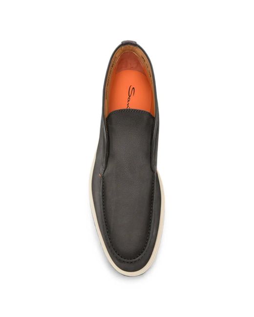 Santoni Gray Slip-On Suede Boots for men