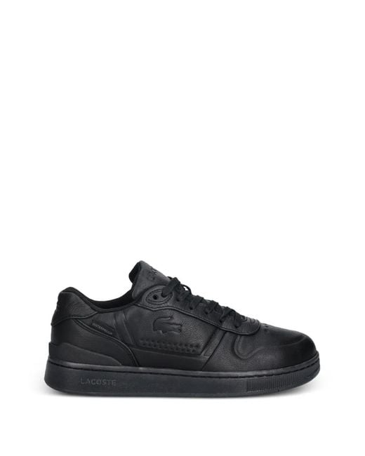 Lacoste Black T-Clip Shield Embossed-Logo Sneakers for men