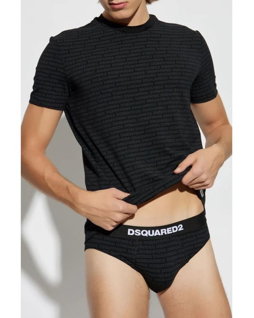 DSquared² Black Logo-Print T-Shirt Set for men