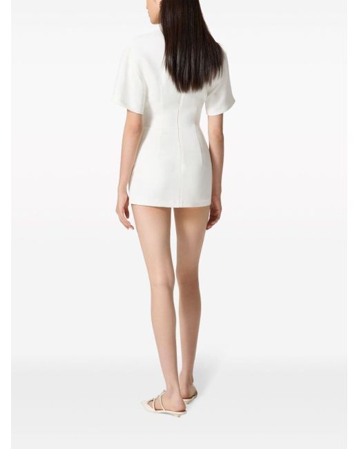 Valentino Garavani White Crepe Couture Short-sleeve Minidress