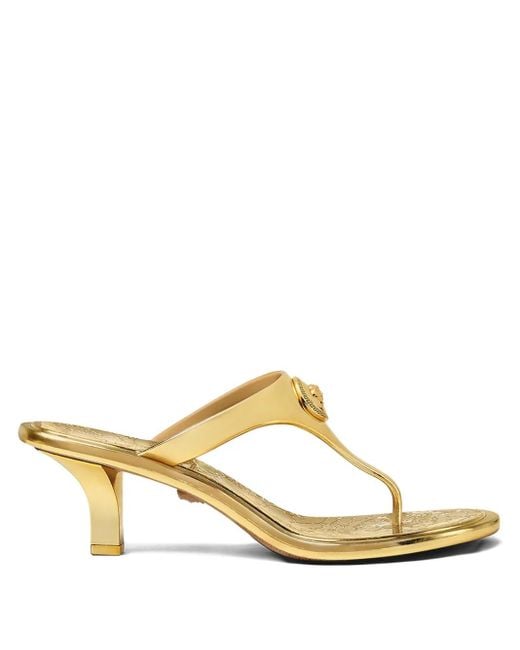 Versace 55Mm Alia Metallic Mules