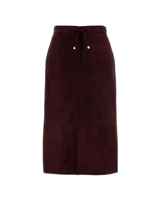 Max Mara Purple Gazza Suede Skirt