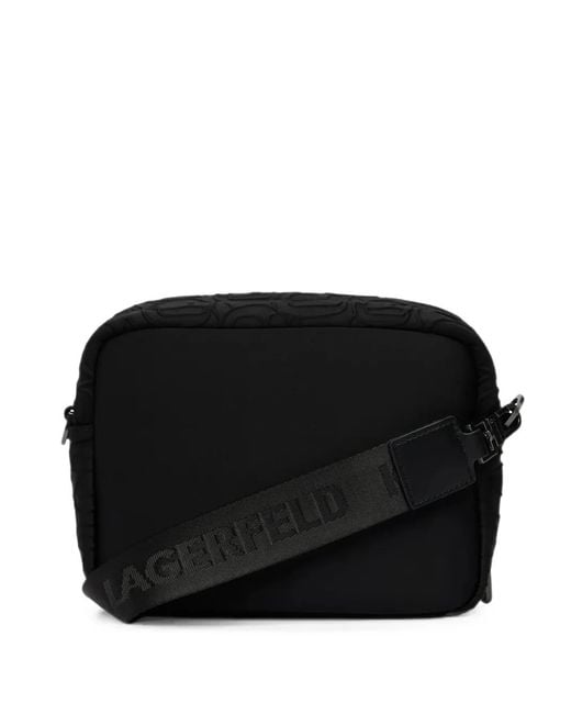 Karl Lagerfeld Black K/Ikon Messenger Bag for men