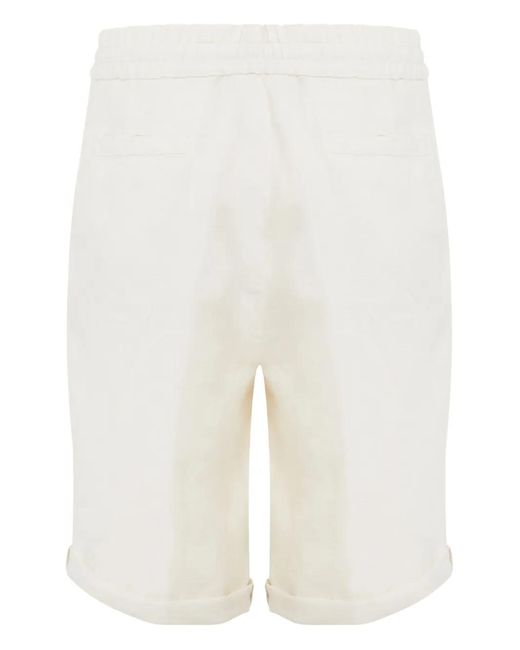 Brunello Cucinelli White Bermuda Shorts With Drawstring for men