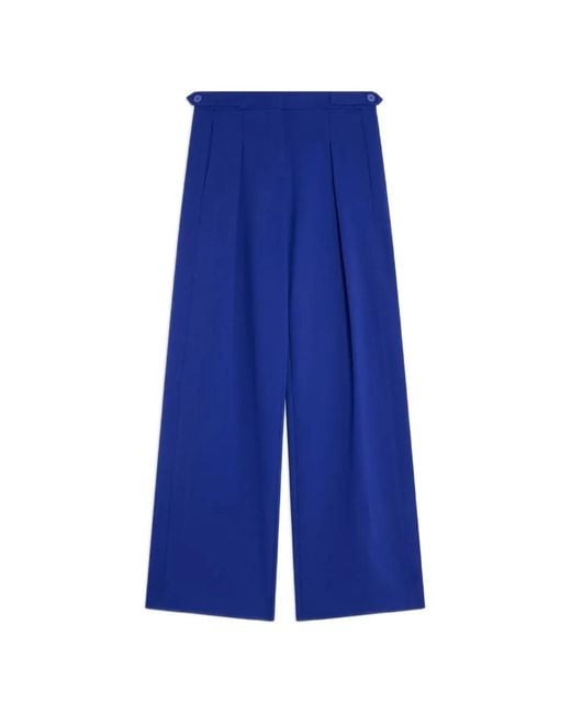 Semicouture Blue Tetty Wide-Leg Trousers