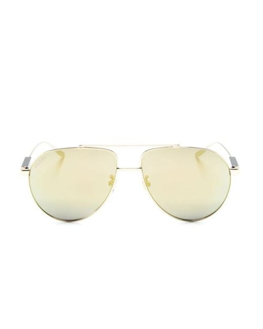 Gucci Natural Interlocking G Pilot-Frame Sunglasses