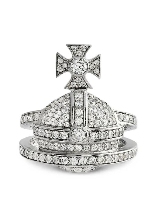 Vivienne Westwood White Orb Crystal-Embellished Ring