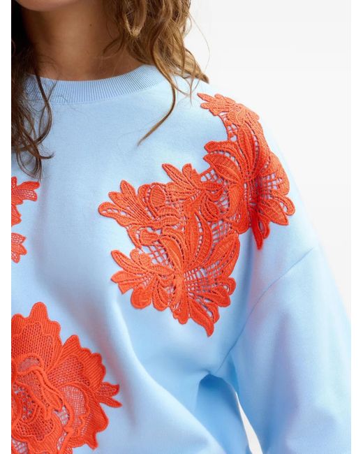 Essentiel Antwerp Blue Floral-Pattern T-Shirt