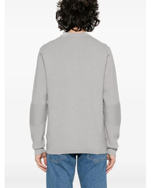 Calvin Klein Gray Pull En Maille Fine À Col Rond for men