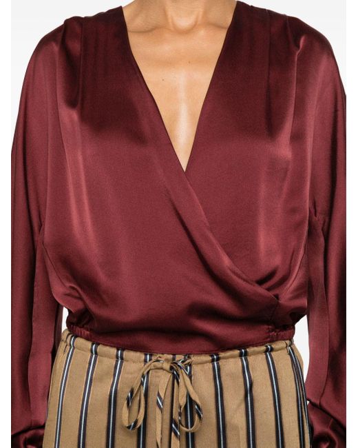 Forte Forte Red Wrap Silk Blouse