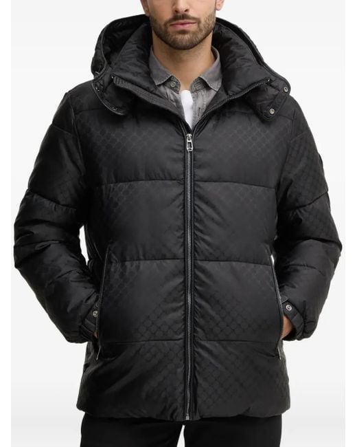 Joop! Black Quilted Monogram Jacket for men