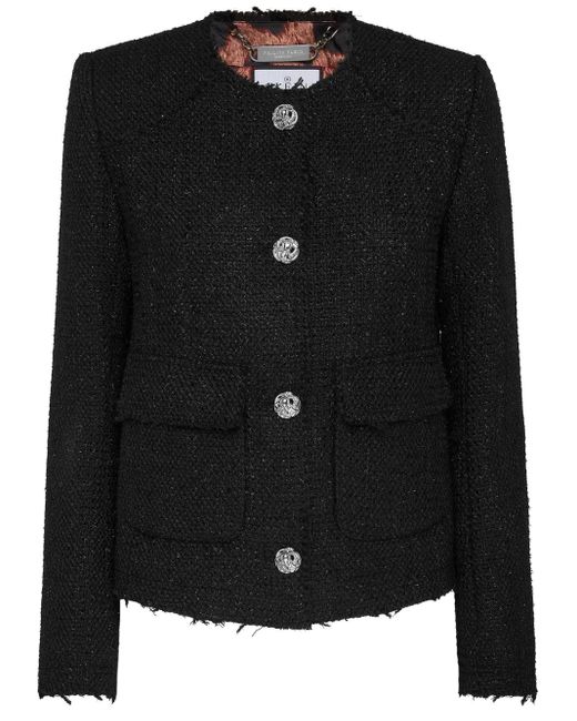 Philipp Plein Black Tweed Jacket