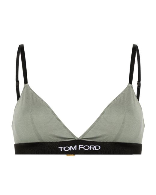 Tom Ford Gray Signature Jersey Triangle Bra - Women's - Modal/elastane