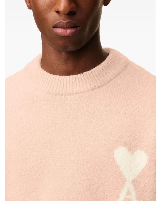 AMI Ami De Coeur Trui Met Ronde Hals in het Pink