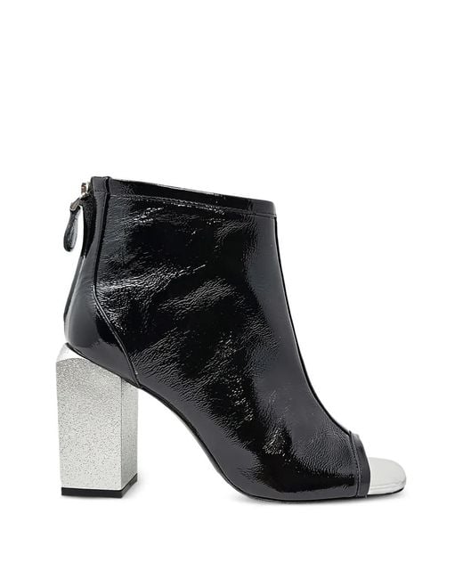 Madison Maison Black Fatima Open-Toe Ankle Boots