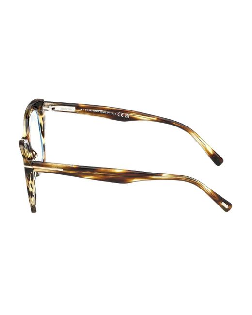 Tom Ford Brown Cat-Eye Tortoiseshell Glasses