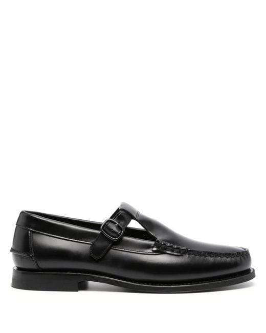 Hereu Black Alber Leather Loafers for men