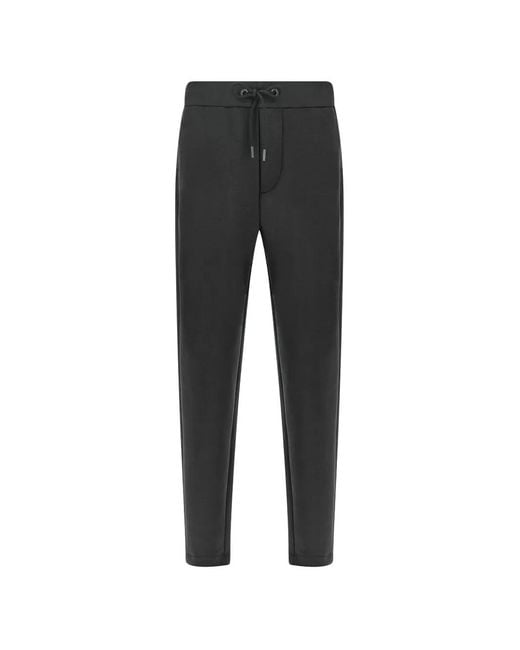 Paul & Shark Black Fleece-Cotton Track Pants for men