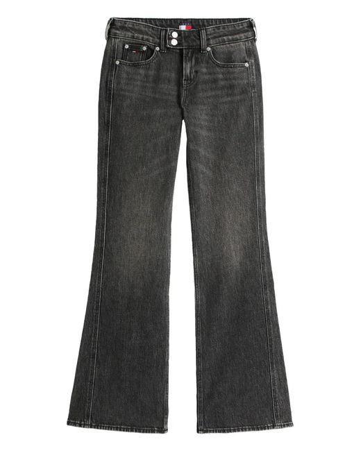 Tommy Hilfiger Gray Double-Button Flared Jeans
