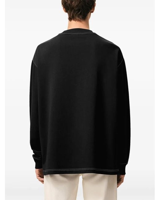 AMI Black Ami De Coeur Topstitching T-Shirt