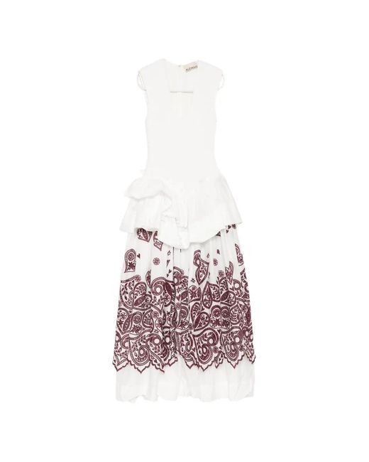 ALÉMAIS White Smocked Embroidered Dress
