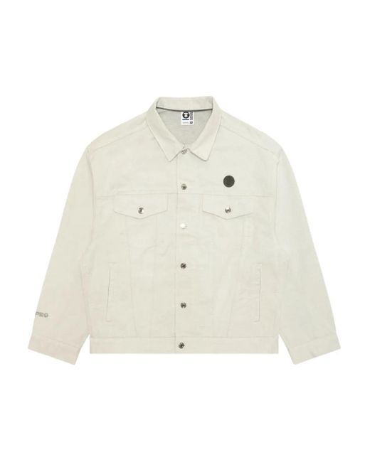 Aape By A Bathing Ape White Buttoned-Front Hooded Jacket for men
