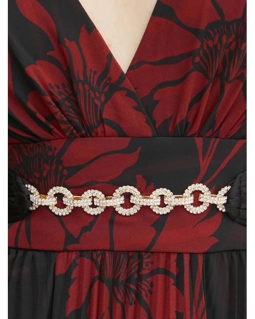 MARCIANO BY GUESS Black Pleated Floral Dress