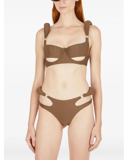 Entire studios Natural Cut-Out Padded-Strap Bikini Bottoms