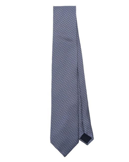 Corneliani Blue Graphic-print Silk Tie for men