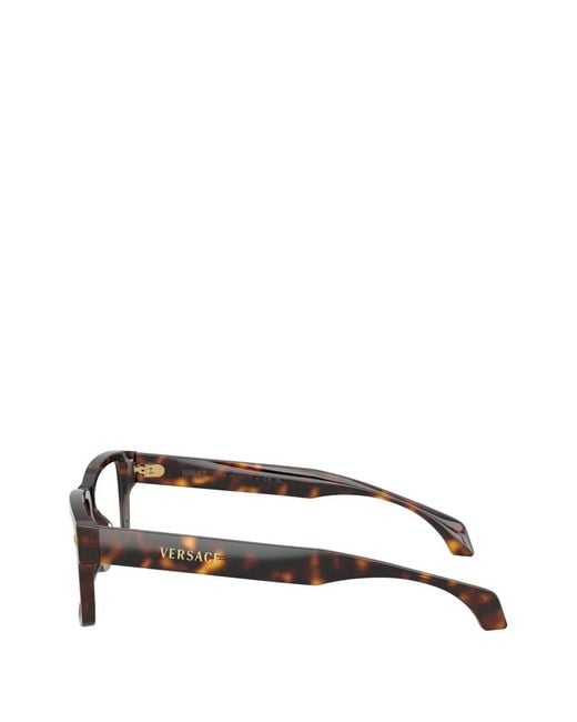 Versace Brown Square-Frame Logo Glasses for men