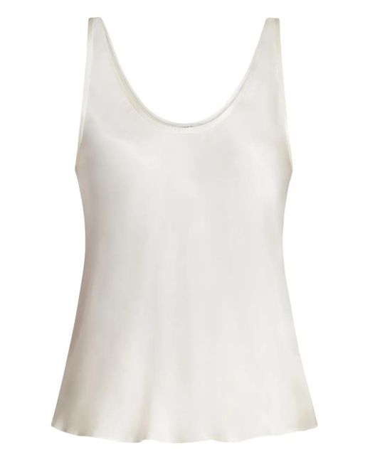 Anine Bing White Scoop-Neck Top