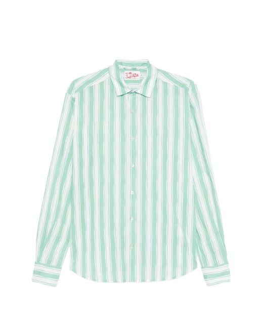 Mc2 Saint Barth Blue Stripe-Pattern Shirt for men