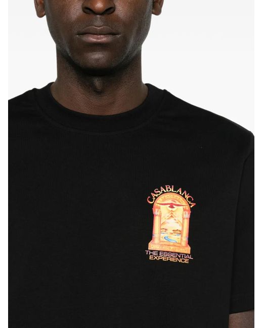 Casablanca Black Hermons Mirage Arch Graphic-Print T-Shirt for men