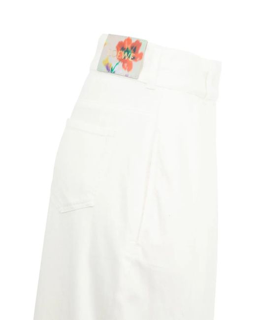 Loewe White Wrap Pleated Jeans