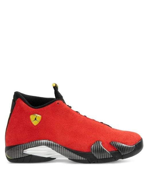 Nike Red X Air 14 Suede Basketball Sneakers for men