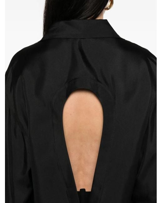Chemise En Soie À Dos-Nu Rohe en coloris Black