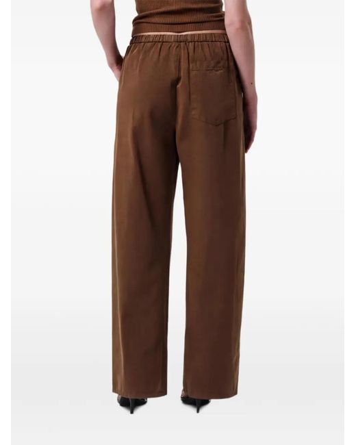 Citizens of Humanity Brown Drawstring Wide-Leg Trousers