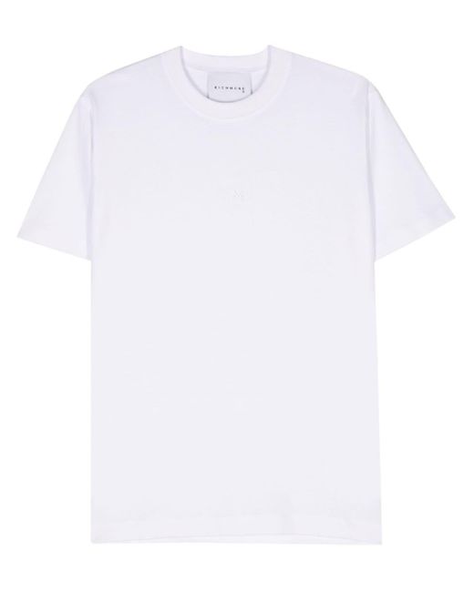 John Richmond White Logo-embroidered Cotton T-shirt for men