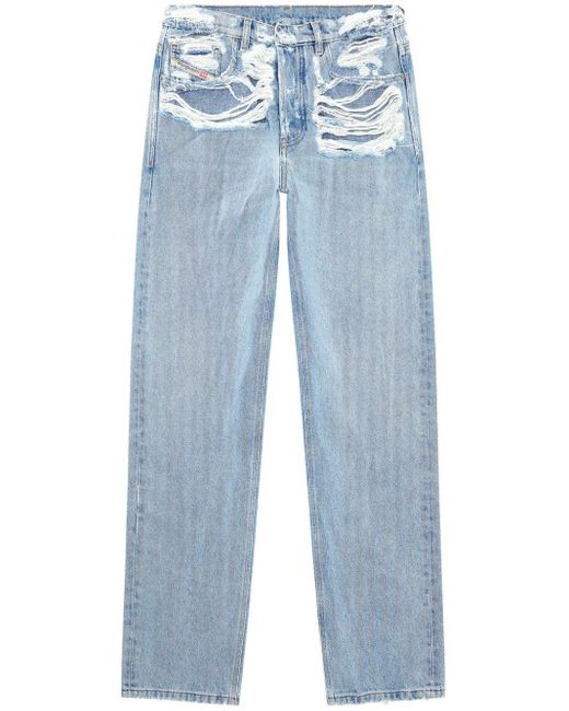 DIESEL Blue D-ark 007s3 Straight-leg Jeans
