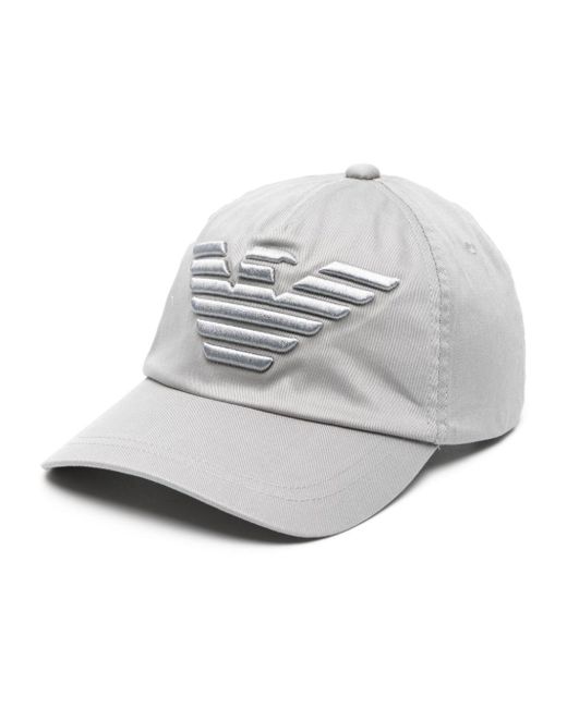 Emporio Armani Gray Logo-embroidered Cotton Baseball Cap for men