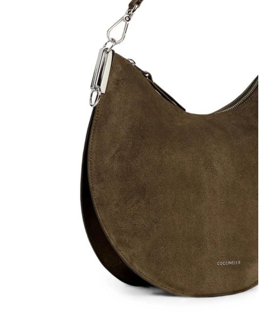 Coccinelle Brown Sunup Suede-Leather Shoulder Bag