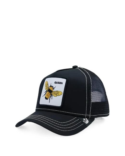 Goorin Bros Black The Queen Bee Patch-Detail Mesh-Panel Baseball Cap for men