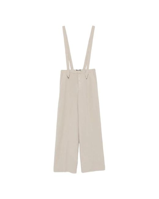 Dondup White Suspender Palazzo Pants