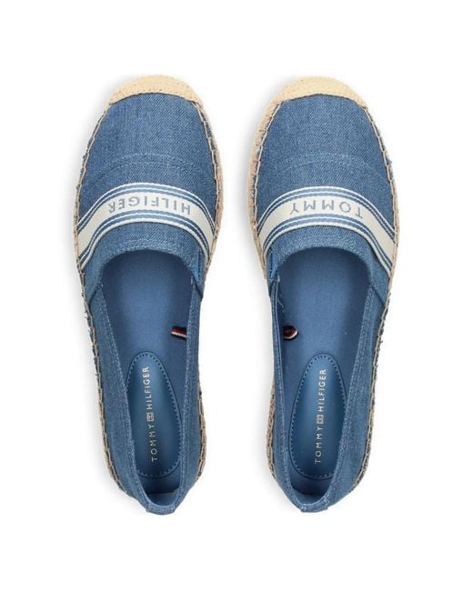 Tommy Hilfiger Blue Logo-Tape Denim Espadrilles