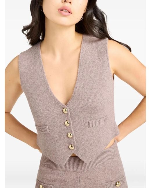 Cinq À Sept Gray Mykah Cashmere Buttoned Gilet