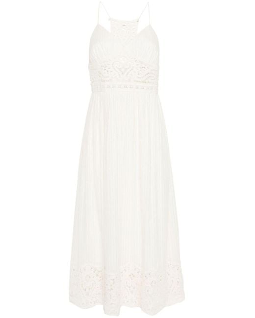 Twin Set White Crochet-detailing Dress